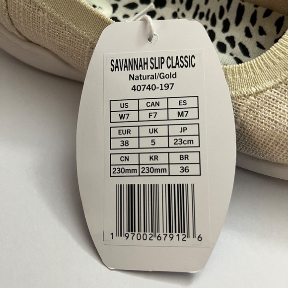 NWT Hey Dude Women’s Savannah Natural Gold Lightweight Slip-on Sneaker Size 7 - Picture 5 of 15